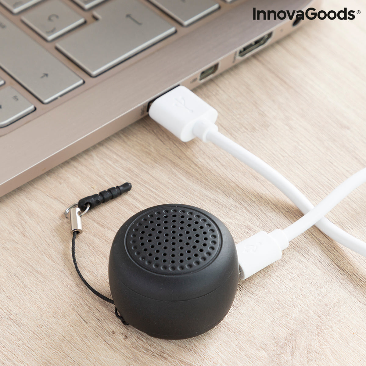 "Overal Muziek & Selfies – Draagbare Mini Speaker Miund InnovaGoods"