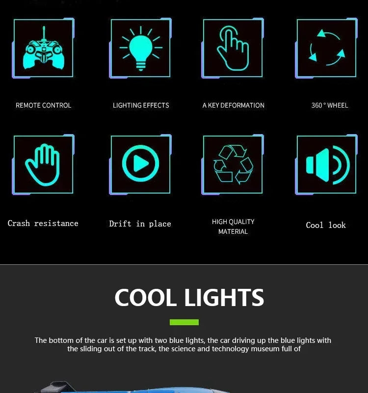 🚗✨ One-Touch Transformer Auto – Van Sportwagen naar Robot in 1 Klik