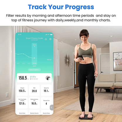 Digitale smart body weegschaal met app en lichaamsanalyse