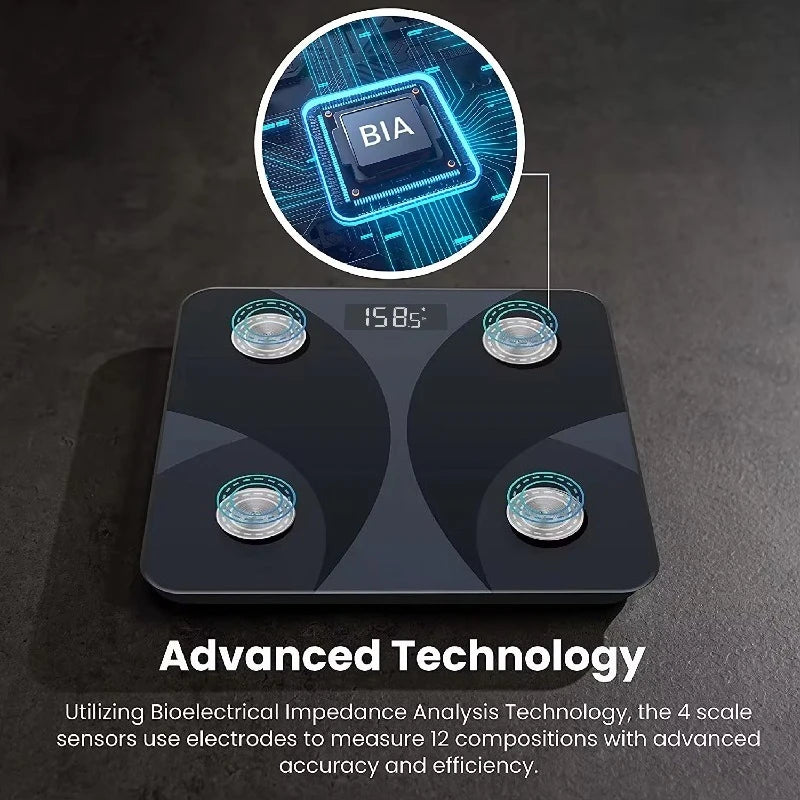 Digitale smart body weegschaal met app en lichaamsanalyse