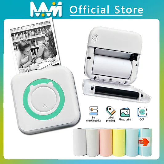✨ Print overal & altijd! 🖨️ Mini Bluetooth Thermische Printer 203 dpi – Perfect voor foto’s, labels & notities!