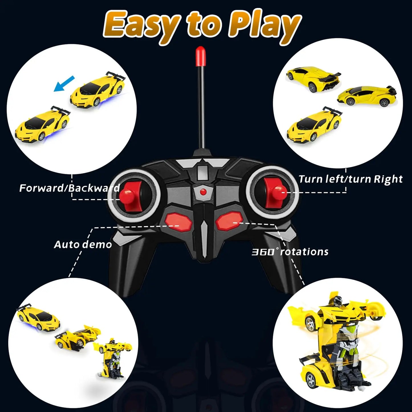 🚗✨ One-Touch Transformer Auto – Van Sportwagen naar Robot in 1 Klik