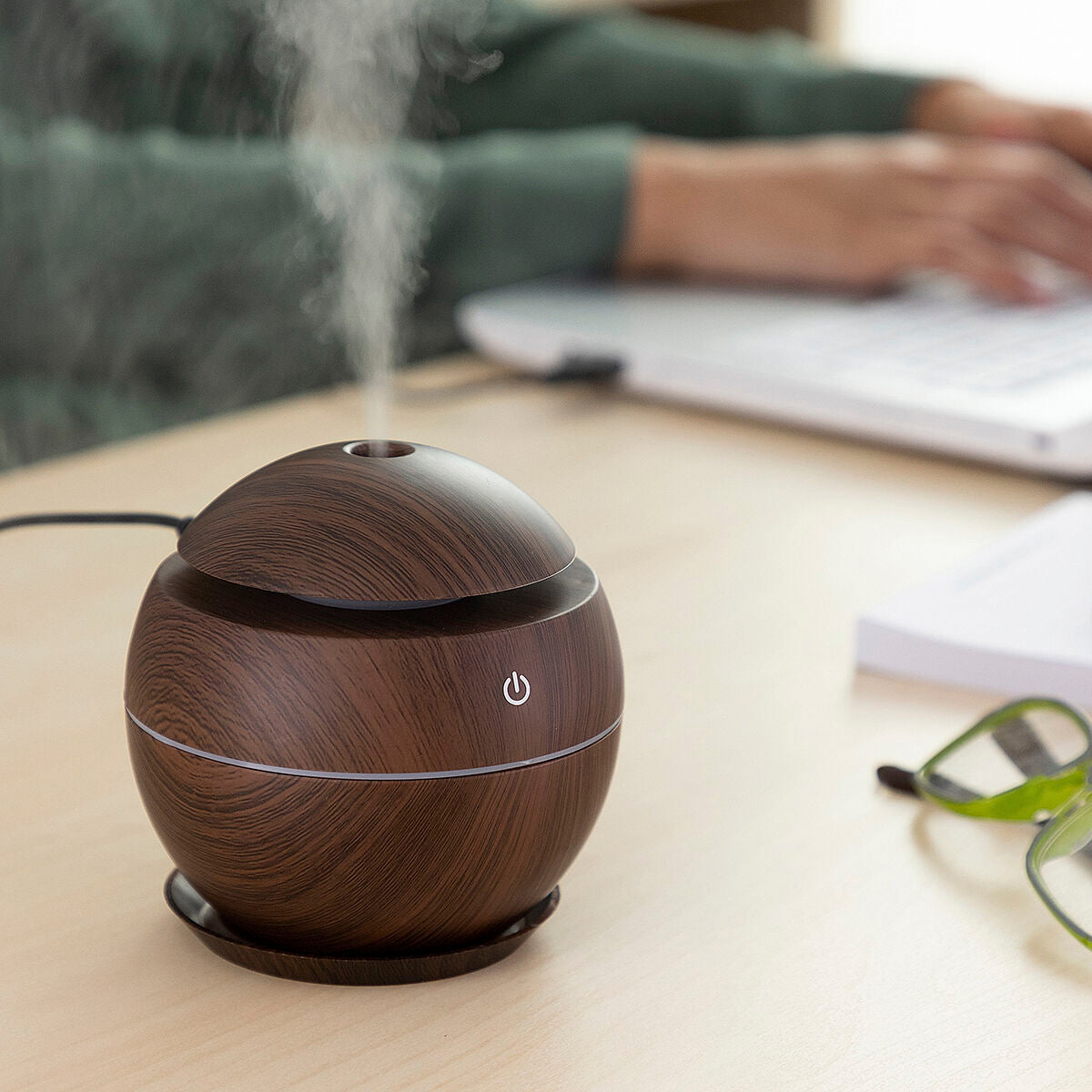 Houtlook Mini Luchtbevochtiger & Aromadiffuser – InnovaGoods