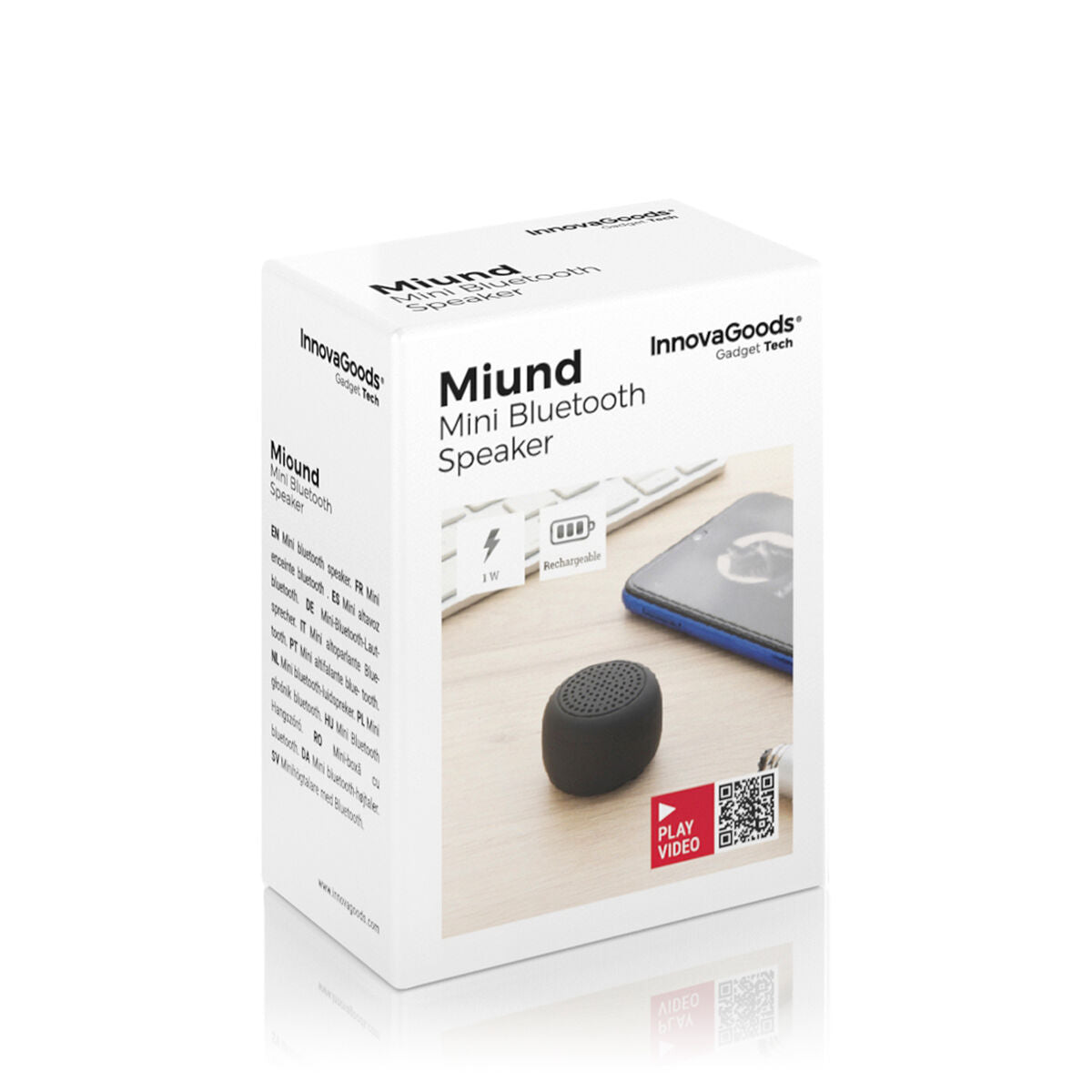 "Overal Muziek & Selfies – Draagbare Mini Speaker Miund InnovaGoods"