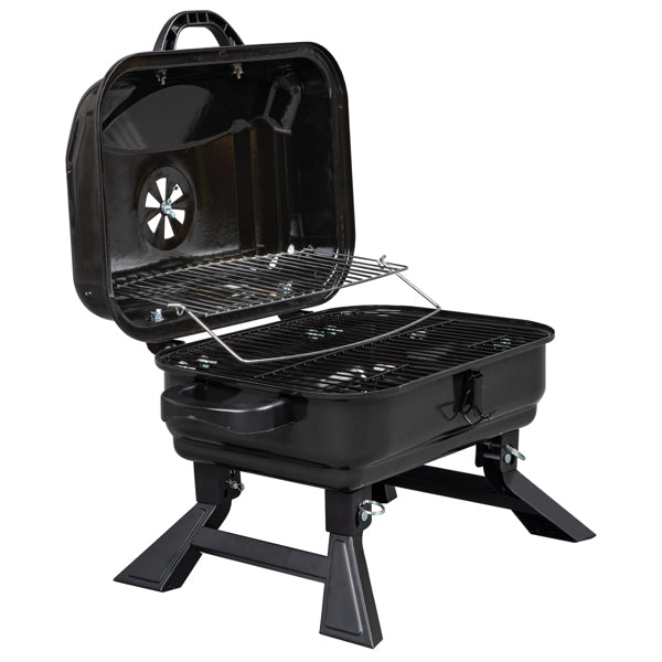 ✅ Draagbare Houtskool BBQ & Smoker – Opvouwbare Tafelbarbecue met Deksel