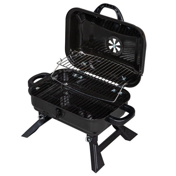 ✅ Draagbare Houtskool BBQ & Smoker – Opvouwbare Tafelbarbecue met Deksel