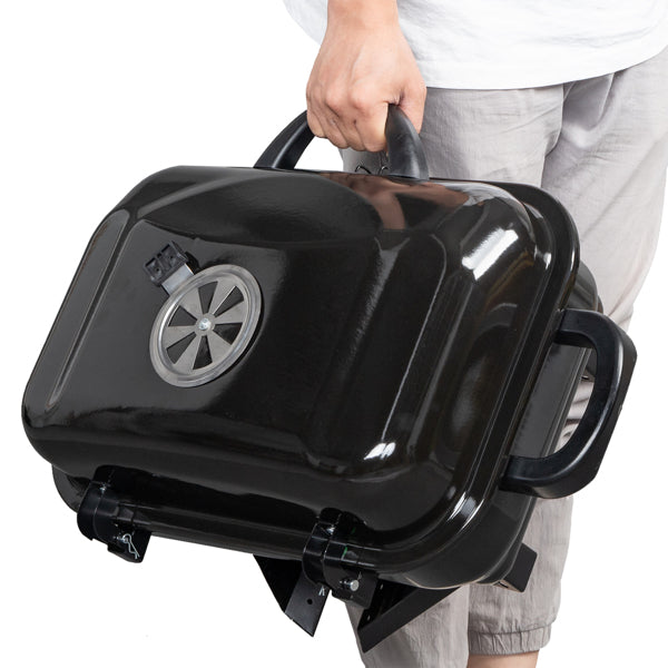 ✅ Draagbare Houtskool BBQ & Smoker – Opvouwbare Tafelbarbecue met Deksel